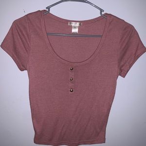 Bozzolo Button Pink Crop Top